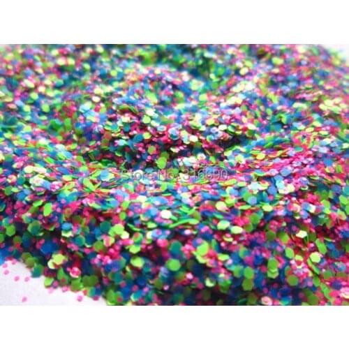 Neon Solvent Resistant Glitter Mix for nail art,DIY nail polish