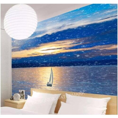 Custom photo wallpapers 3d wall murals wallpaper for walls Mediterranean murals beautiful sailing wall papers home decor