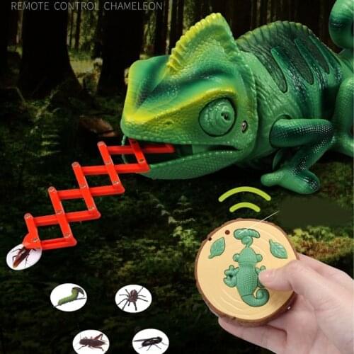 RC Animals Toys ;argr RC-Chameleon Lizard Pet Intelligent Toy Remote Control Toy Electronic Model Reptile Animals Robot For Kid
