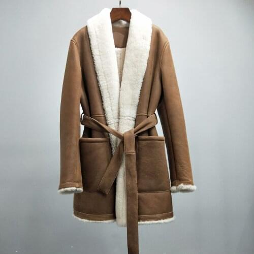 Luxury New European Imported Long Style Sheepskin Fur One Coat Womens Thick Warm Leather Made To Order High Quality Overcome