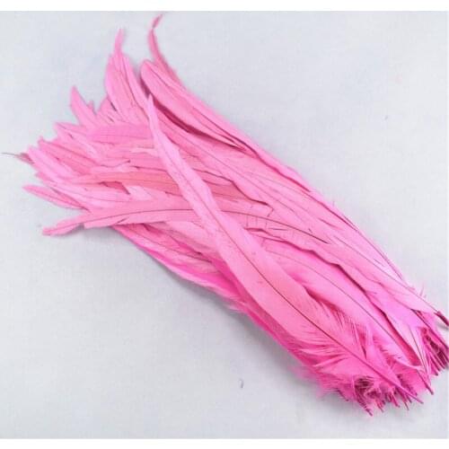 Pink 50PCS Wholesale 35-40CM Natural Rooster Feathers Colorful Cheap Feather For Decoration Crafts Christma Diy Pheasant Plumes