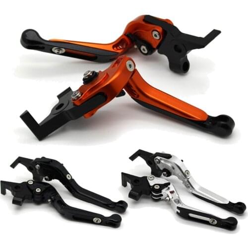 With logo Motorcycle Frame Ornamental Foldable Brake Handle Extendable Clutch Lever For SUZUKI SFV650 GLADIUS DL650 VSTROM
