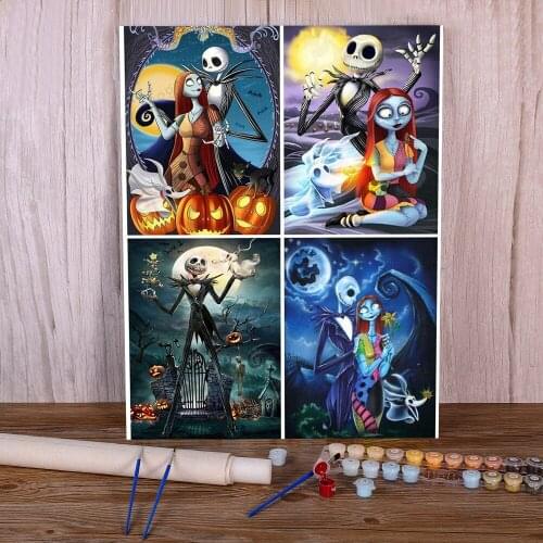 Tim Burton Coloring By Numbers Painting Set Acrylic Paints 40*50 Canvas Painting Paintings For Adults Handiwork For Art