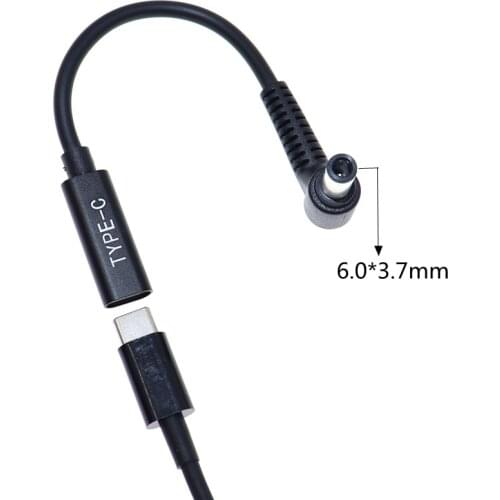 USB Type C to 6.0*0.6 / 6.0mmx3.7mm Male Plug Converter Laptop Charging Cable Cord for Asus Notebook PC Power Supply Adapter