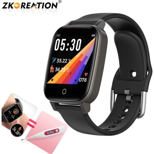 ZKCREATION T1 Temperature Measurement Hyperthermia alert Fit Smartwatch Heart Rate Monitor Fitness Bracelet Waterproof IP67