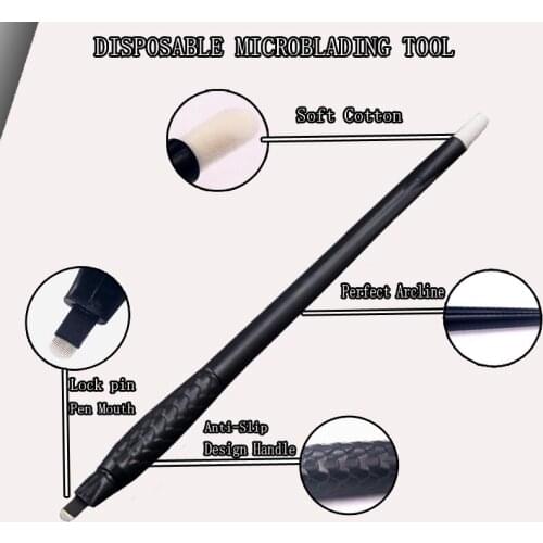 0.15mm 18U EO Gas Sterilized Disposable microblading pen Permanent makeup machine Eyebrow tattoo pen 3D Micro Blade Tools