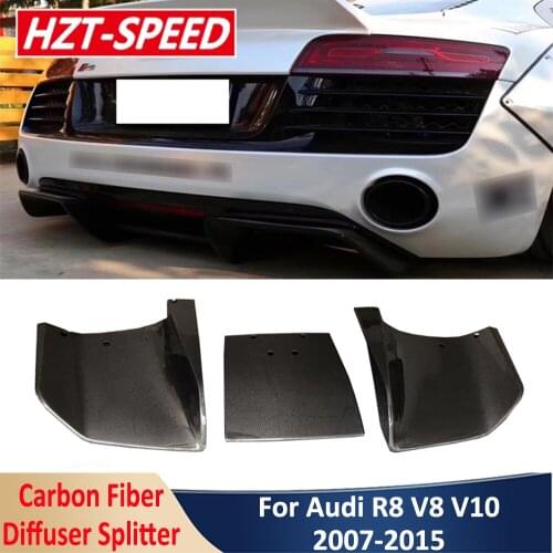 V8 V10 2007-2015 Carbon Fiber Car Splitter Rear Bumper Diffuser Lip Spoiler For Audi R8 Modificatinon Body Kits