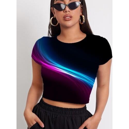 3d Tshirt Colorful T-shirt Women Psychedelic Funny T shirts Abstract Tshirts Casual Art Shirt Print Womens Clothing Summer New