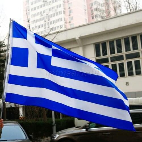 3x5ft Blue White Greece Flag Greek Hellenic State Country Banner Greece National Banner Super-Poly Hanging Indoor/Outdood Banner