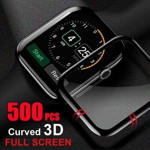 500pcs 3D Screen Protector Glass For Apple Watch Series 1 2 3 4 5 38mm 40mm 44mm 42mm Full Cover Tempered Glass Protective Film