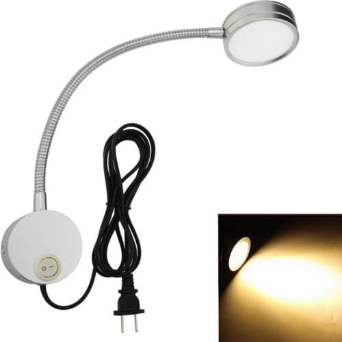 ANTINIYA Flexible LED Wall Lamp 5W With EU/US Plug Gooseneck Wall Mount Sconce Reading Light for Modern Bedroom Bedside Lighting