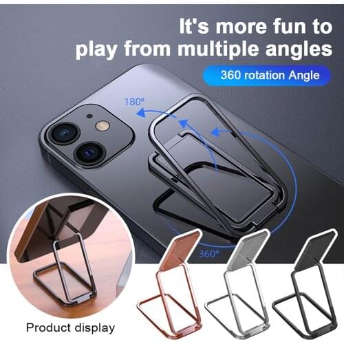 Double Magic Magnetic Car Phone Holder Stand For IPhone XR Metal Ring Phone Holder Foldable Desk Stand Mobile Phone Multi Angle