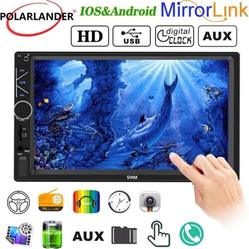Car Radio 2 Din 7 Inch Bluetooth Multimedia MP5 Player High-Definition Mirror Link FM USB TF Card AUX Touch Screen Audio Stereo
