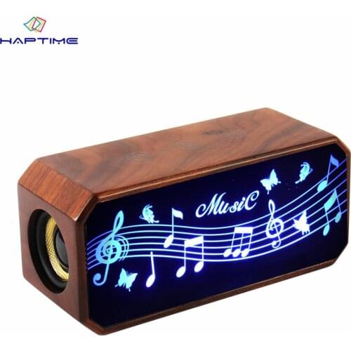 Haptime Touch the Bluetooth Speakers Multi-function Wooden Speakers Full Frequency Stereo Speaker Support TF Card Handsfree