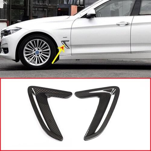 For BMW 3 Series GT Gran Turismo F34 2013-2017 Car Accessory Side Air Vent Cover Hood Intake Bezel Fender Carbon Fiber ABS 2 Pcs
