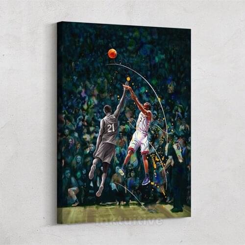 Boys Teens Wall Art Room Posters Basketball Player Canvas Painting Abstract Sport Pictures And Print For Living Room Home Decor