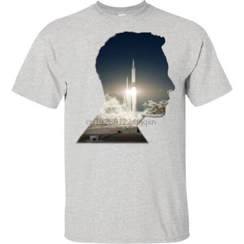 Elon Musk T-Shirt Launch Silhouette Falcon 9 Spacex Black-Navy Short Men-Women Outdoor Wear Tee Shirt