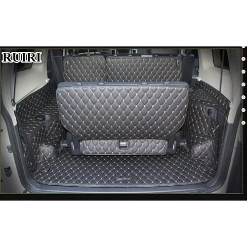Good quality! Full set car trunk mats for Mitsubishi Pajero 7 seats 2019-2007 waterproof boot carpets cargo liner,Free shipping