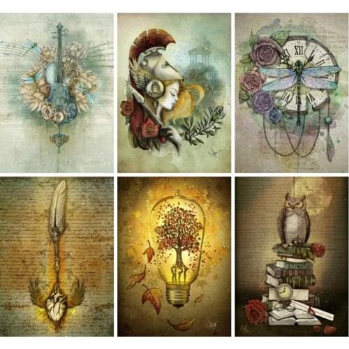 Huacan 5d Diamond Painting Kits Full Scenery Mosaic Flower Landscape Embroidery Handmade Gift Home Decoration