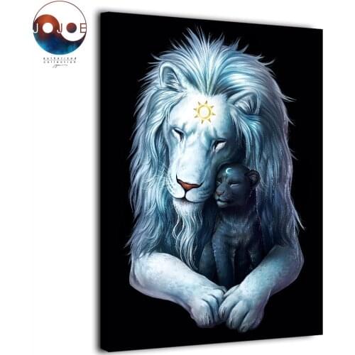 HD printed 1 panel canvas painting lion Child of Light black by JoJoes Art wall pictures for living room posters and prints art