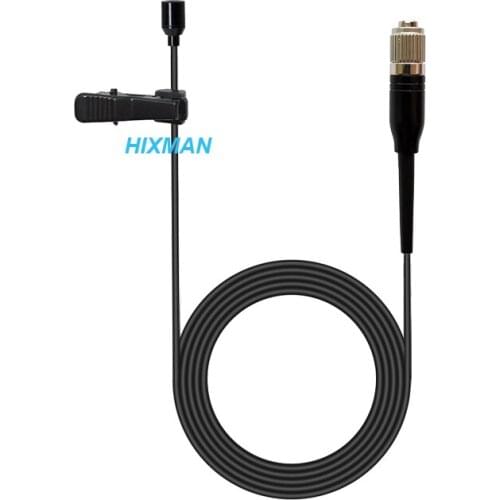 HIXMAN Black LM2-CH OmniDirectiona Lav Lavalier Lapel Condenser Microphone For Audio Technica Hirose 4-Pin CH-Style Connector