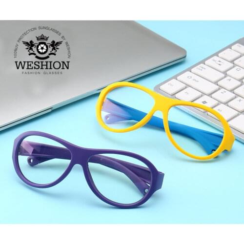 Round Blue Light Blocking Kids Glasses 2018 Children Boy Girls Computer Transparent Optical Frame Anti Reflective Eyeglasses UV