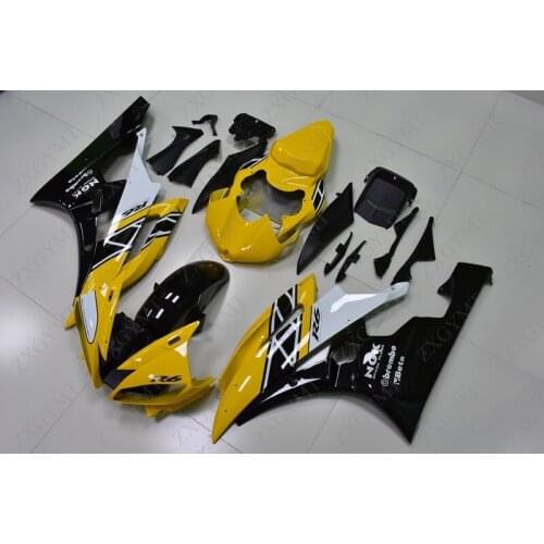 Bodywork YZF600 R6 2006 - 2007 Yellow Black Full Body Kits YZFR6 2006 Abs Fairing YZFR6 06