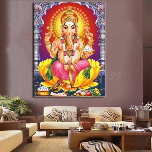 Lord Vinayaka Ganesha Wallpapers Wall Art Canvas Poster And Print Canvas Painting Decorative Picture For Living Room Home Decor