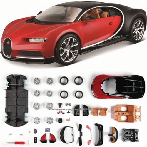 Maisto 1:24 Bugatti Chiron assembled DIY die-casting model car collection Gift collection toy tools
