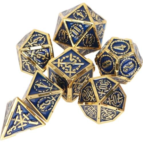 Dungeon and Dragon Metal Dice, 7 Pus Sword Soild Polyhedral D&d Dice,D20 D12 D10 D8 D6 D4 Dice DND RPG MTG Table Games