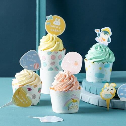 50pcs Cute Cartoon Multi-style Cake Cups Bread Macaron Box Birthday Party Wedding Eco Friendly All for Celebration