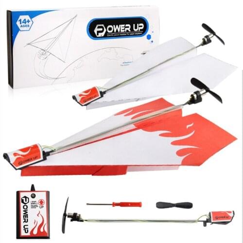 Airplane Rc Folding Paper Model DIY Motor Power Red Rc Plane Power Kids Boy Toy Diecast Airplane Model Toy Air Plane Aircraft