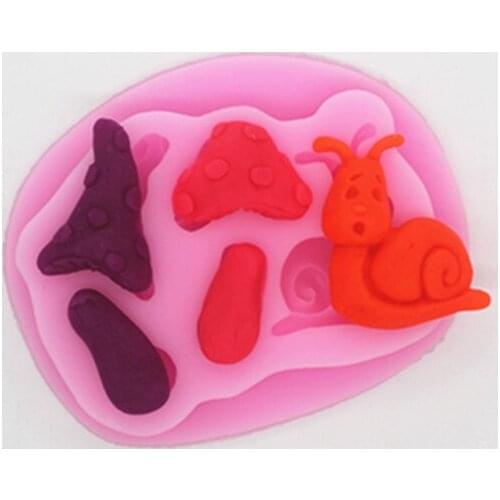 Wholesale/retail,free shipping,P230 Mushroom snail Chocolate mold cake decoration mold