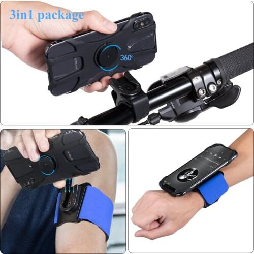 Outdoor Sport Cycling Bike Cell Phone Rotatable Case Mount Arm Bag Running Hiking Mobile Phone Arm Wrist Bag Pouch