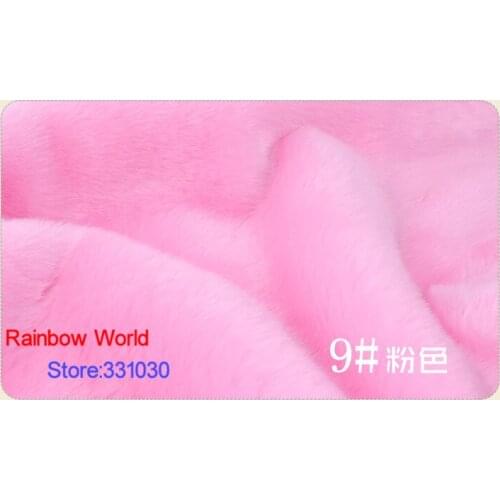 9# Pink 1 meter Imitation Rabbits hair plush fabric height 2cm for DIY colthes overcoat hat carpet material
