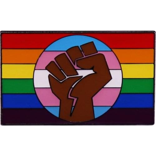 Rainbow Flag Transgender Banner Gay Fist LGBT Metal Enamel Lapel Clothes Coats Backpack Bag Badge Brooch Pin Accessories