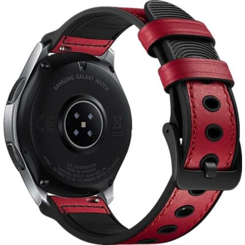 22mm 20 genuine leather +silicone band for samsung s2 s3 amazfit 3 GTR GTS POP belt xiaomi watch color vivo watch 42 46 strap