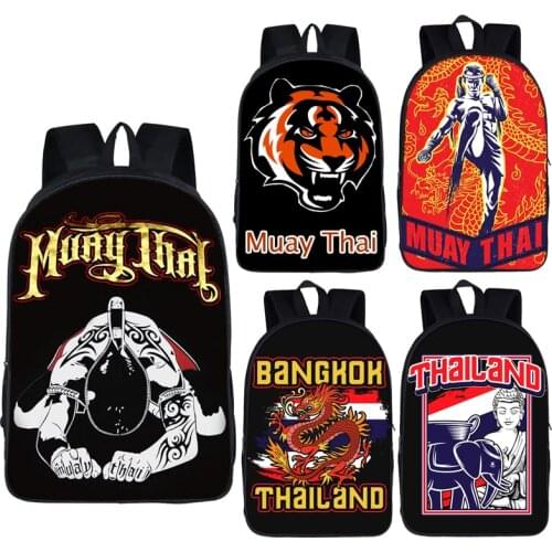 Muay Thai Backpack Young Men Tiger Fighting Shoulder Bag Boys Students School Bags for Teenagers Children Daypacks Kids Bookbag