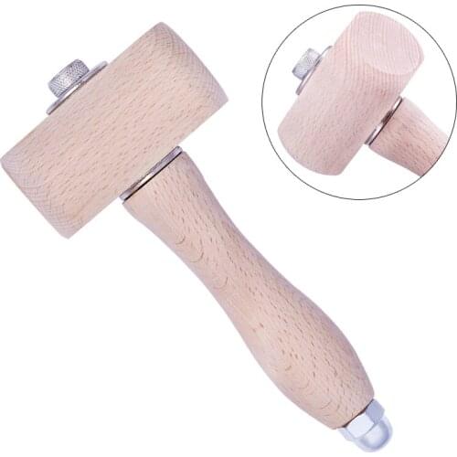 LMDZ manual leather leather carving tools DIY hammer drill wood hammer impact hammer circle printing wood