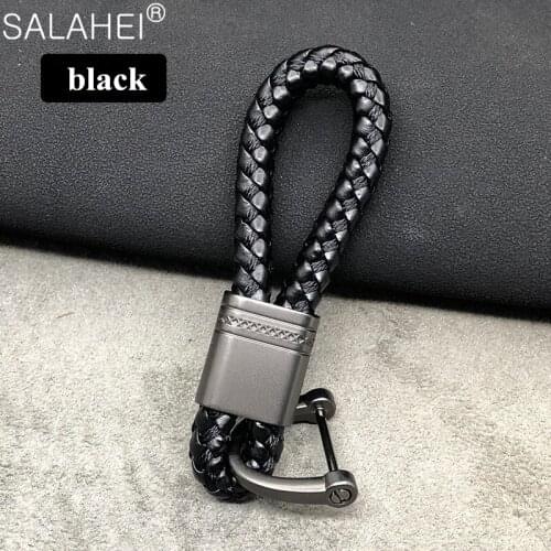 Leather Rope KeyChain For Car Hand Woven Horseshoe Buckle Key Rings Detachable Metal Luxury Key Chains Accessories