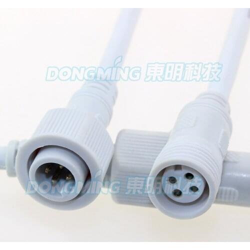 10pairs White RGB 4pin Waterproof cable 40cm 220V rgb connect cable for led light connector IP68 underwater waterproof
