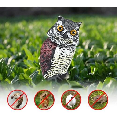 Rotating Head Fake Owl Garden Field Lawn Protection Repellent Bird Scarer Bird Repellent Fake Owl Pest Control Repeller