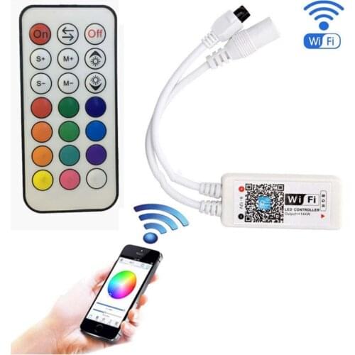Wifi LED RGB Controler DC12V 21Key RF Remote Controller