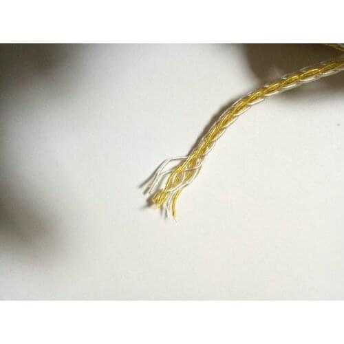 1 Reel 25M Earphone Cables 8 Shares Handmade Weave OCC Gold Silver Mixed Plated DIY Headphone Audio Cables