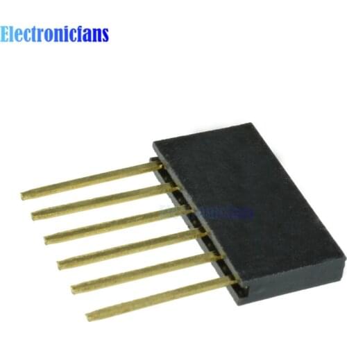 10pcs 6 Pin Single Row Stackable Shield Female Header 2.54mm Pitch for Arduino