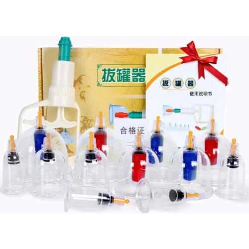 12pcs Vacuum Cupping Plastic Vacuum Suction Gun for Cupping Acupuncture Chinese Family Body Massage For Cold & Flu Relief