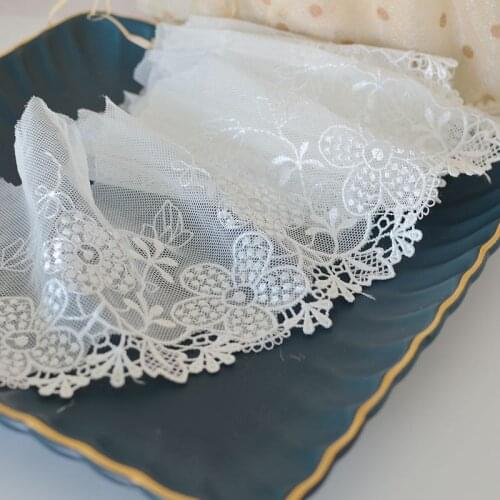 19yards/lot 9.5cm Mesh cotton embroidery Lace fabric DIY Garment needlework sewing Handmade accessories dressedge decoration 209