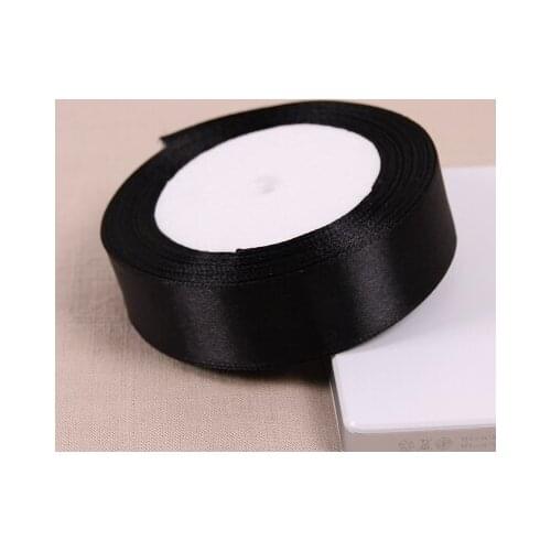 25 yards/roll) 1"(25mm) Black Satin Ribbon Webbing party Decoration Gift Christmas Ribbons DIY Candy Box Dec 33 Colors