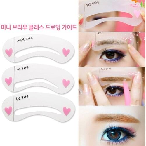 3pcs/set Reusable Eyebrow Stencil Set Eye Brow DIY Trimming Eyebrow Shape Card Eye Makeup Korean Beauty Tools for Beginners