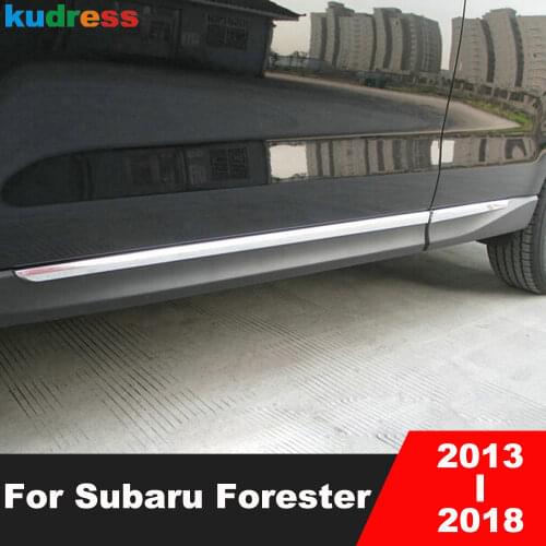 Side Door Body Trim For Subaru Forester 2013 2014 Chrome Door Molding Strip Stream Panel Hoods Car Styling Accessories 4pcs